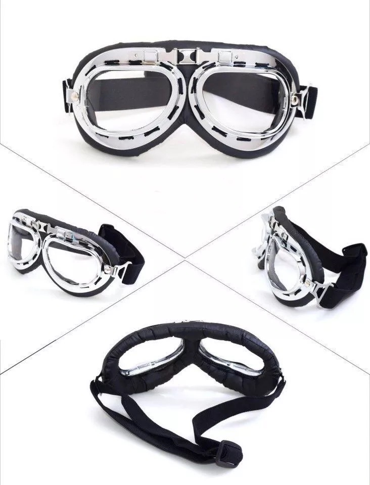 Ochelari Moto Retro Transparent